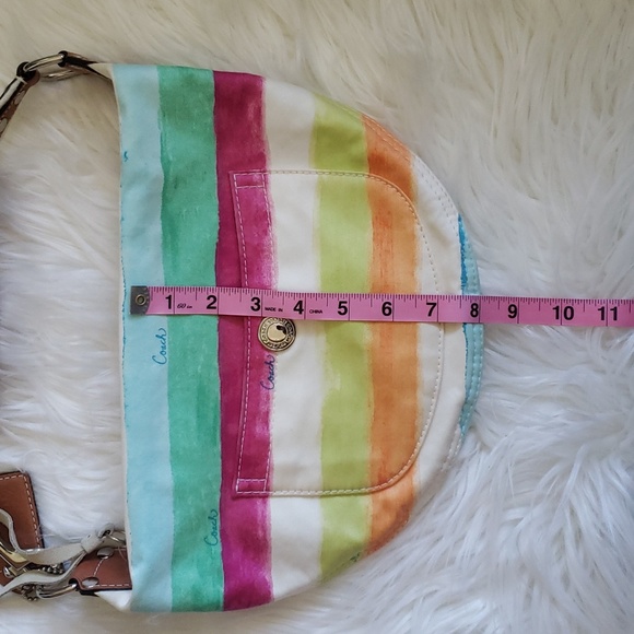 Coach Hamptons Watercolor Stripe Small Hobo - Picture 7 of 8